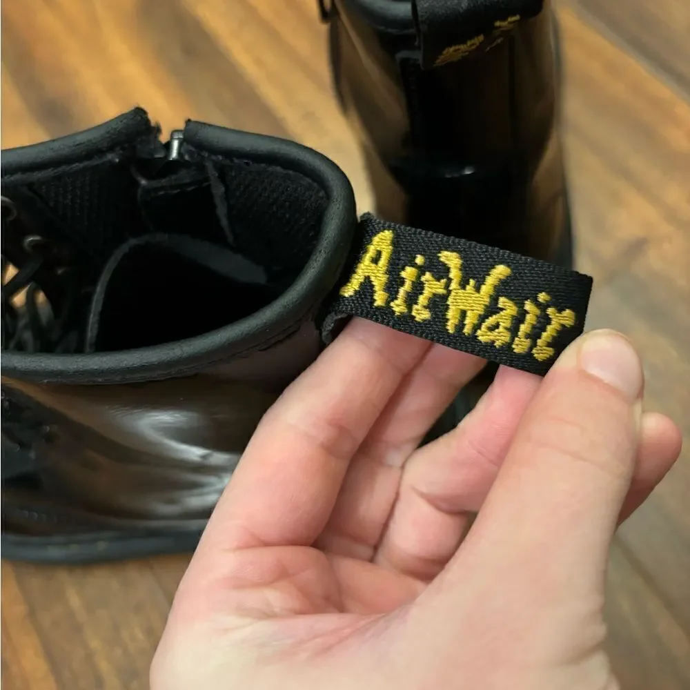 Dr. Martens Black shiny combat boots